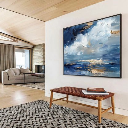 Grand Textured Hand - Painted Abstract Mural for Artistic Atmosphere DKH684