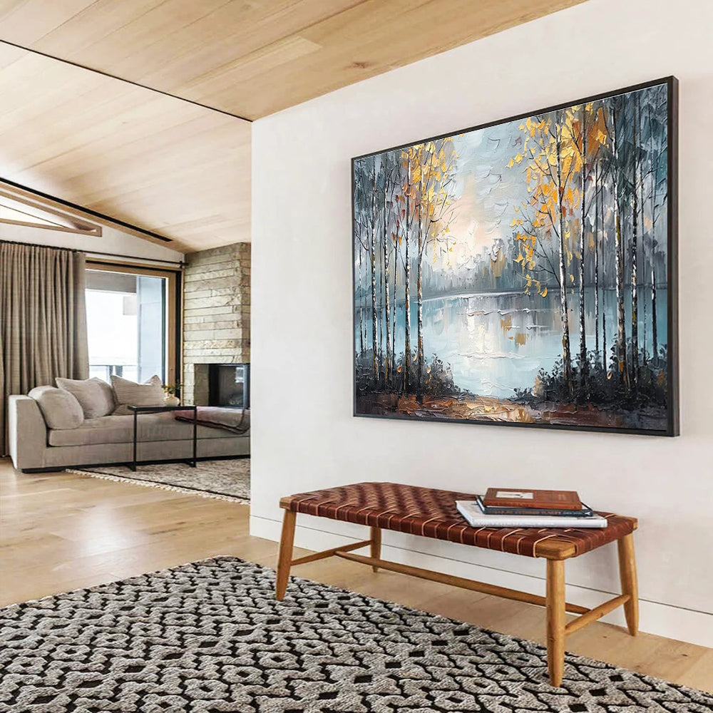 Dynamic Large Abstract Canvas with Textured Impressions for Office & Bar DKH904