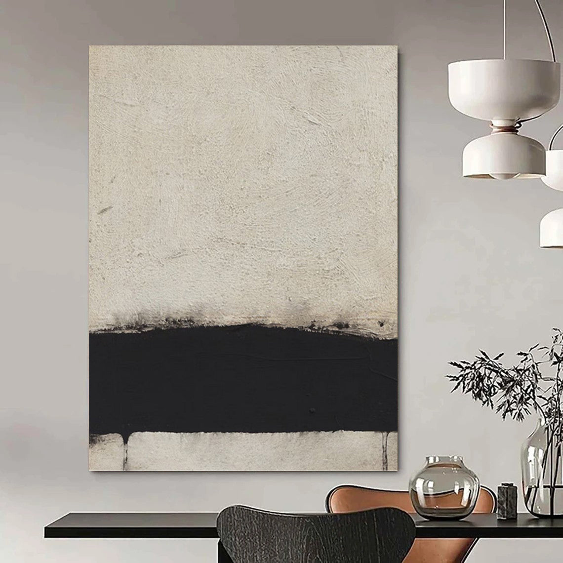 Large - Sized Fashion - Forward Hand - Painted Textured Abstract Art on Canvas for Bar & Entryway DKH1419