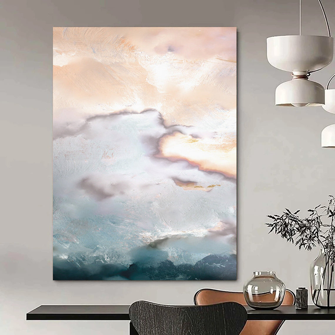 Large-Size Hand-Painted Abstract Art: Custom, Textured & Stunning DTP165