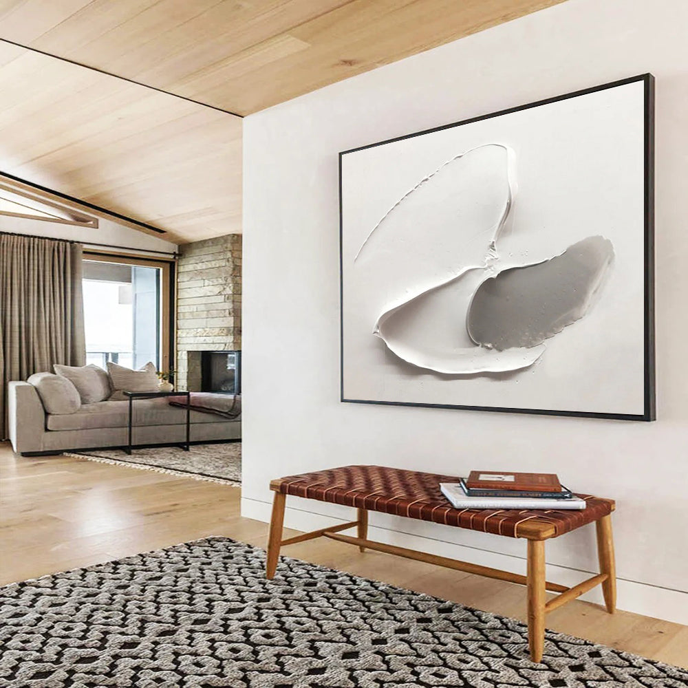 Trendy Large Abstract Wall Art with Edgy Textured Elements for Office & Bar DKH912