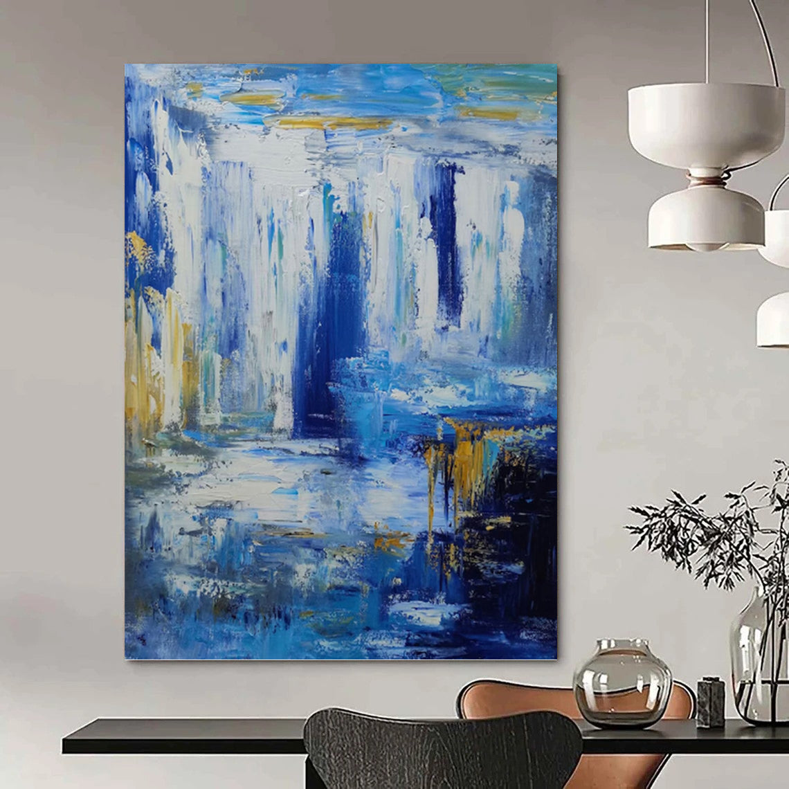 Graceful Hand - Painted Textured Abstract Painting for Dining Room & Hotel DKH1332