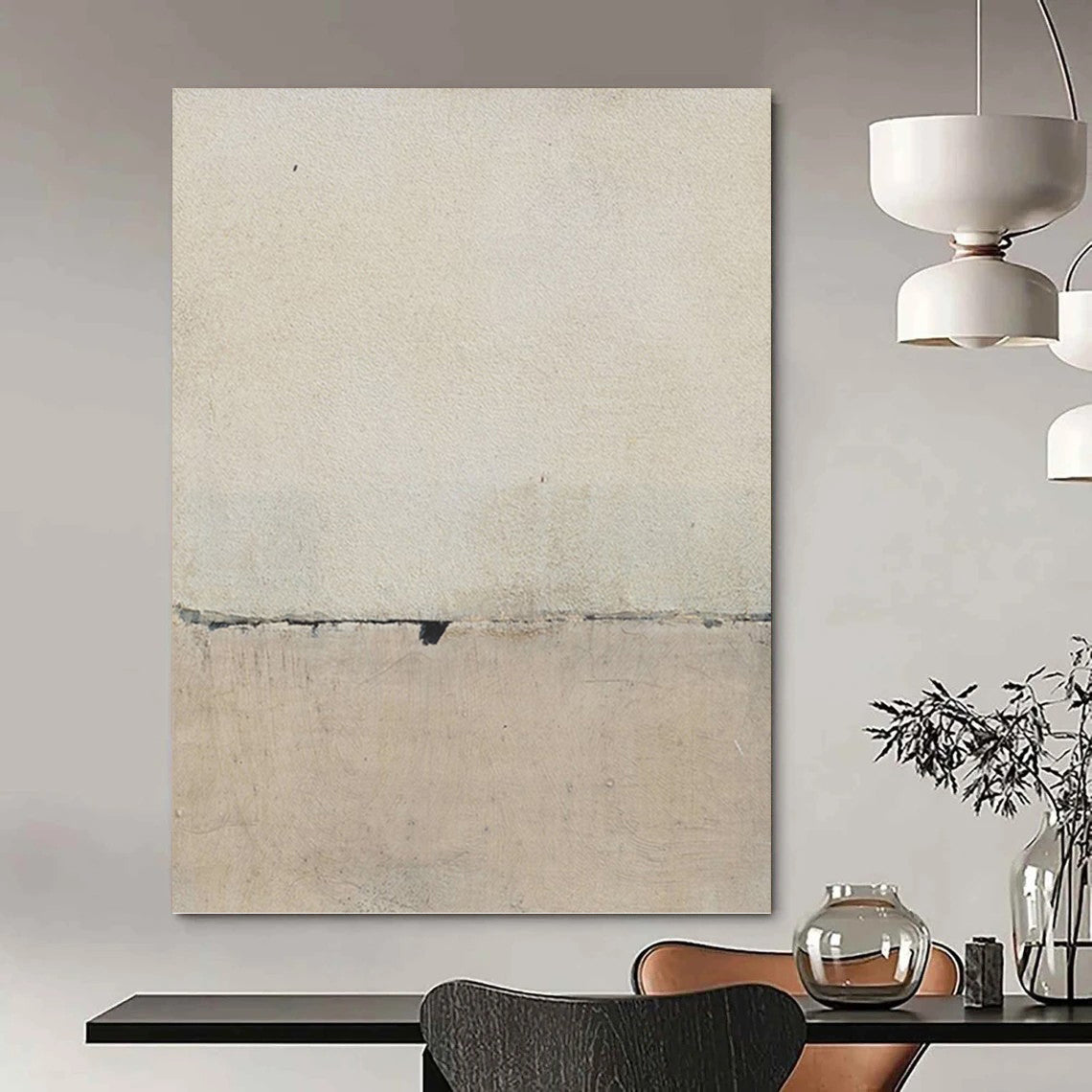 Large - Sized Warm - Hearted Hand - Painted Textured Abstract on Canvas for Dining Room & Living Room DKH1420