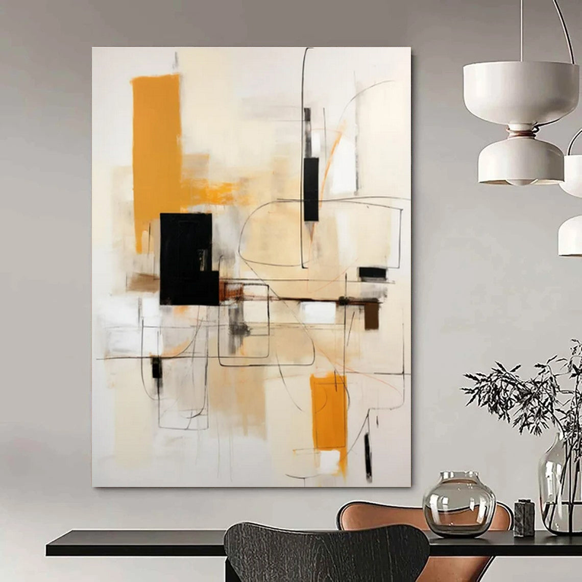 Hand-Painted Custom Abstract Canvas for Bedroom & Living Room LargeART1461