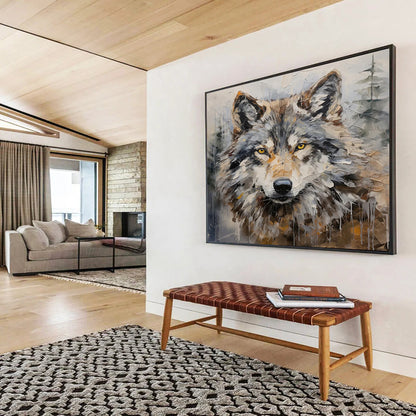 Textured Wolf Portrait - Wild Adventure Den Decor DLZ078