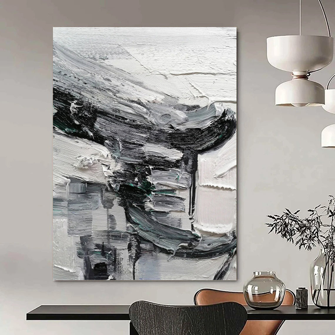 Sumptuous Hand - Painted Textured Abstract Mural for Bar & Hotel DKH1297