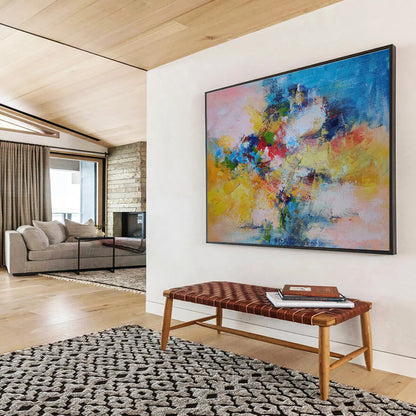 Custom Hand-Painted Large Abstract Mural for Office & Hallway DKH118