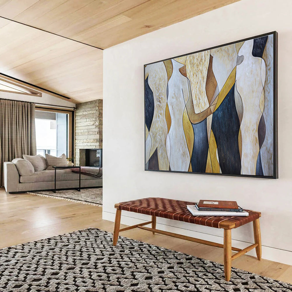 Grand Textured Hand - Painted Abstract Artwork for Interior Prestige DKH731