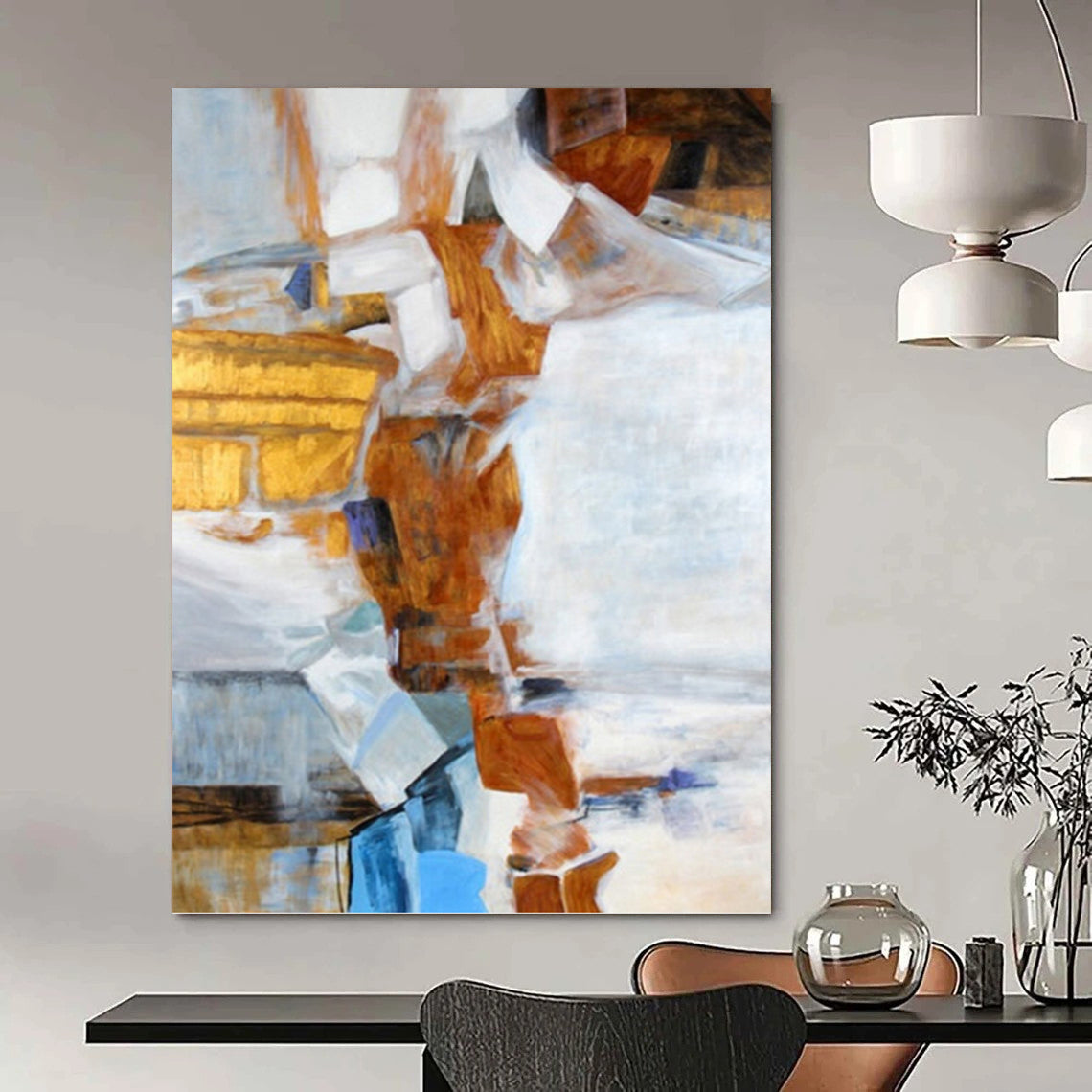 Elegant Textured Abstract Painting for Living Room & Hotel Lobby DKH0937