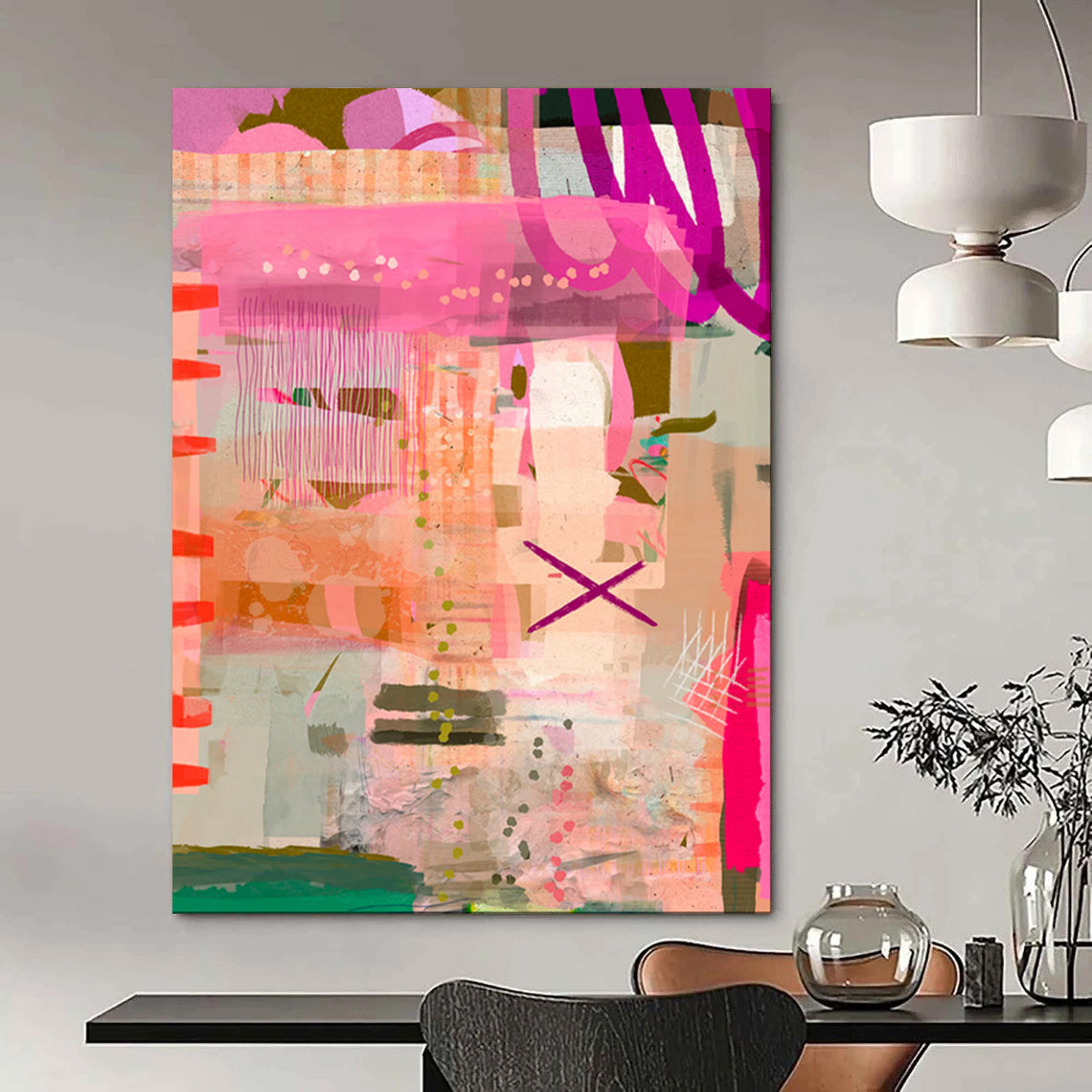 Hand-Painted Personalized Abstract Canvas for Hallway & Hotel LargeART1816
