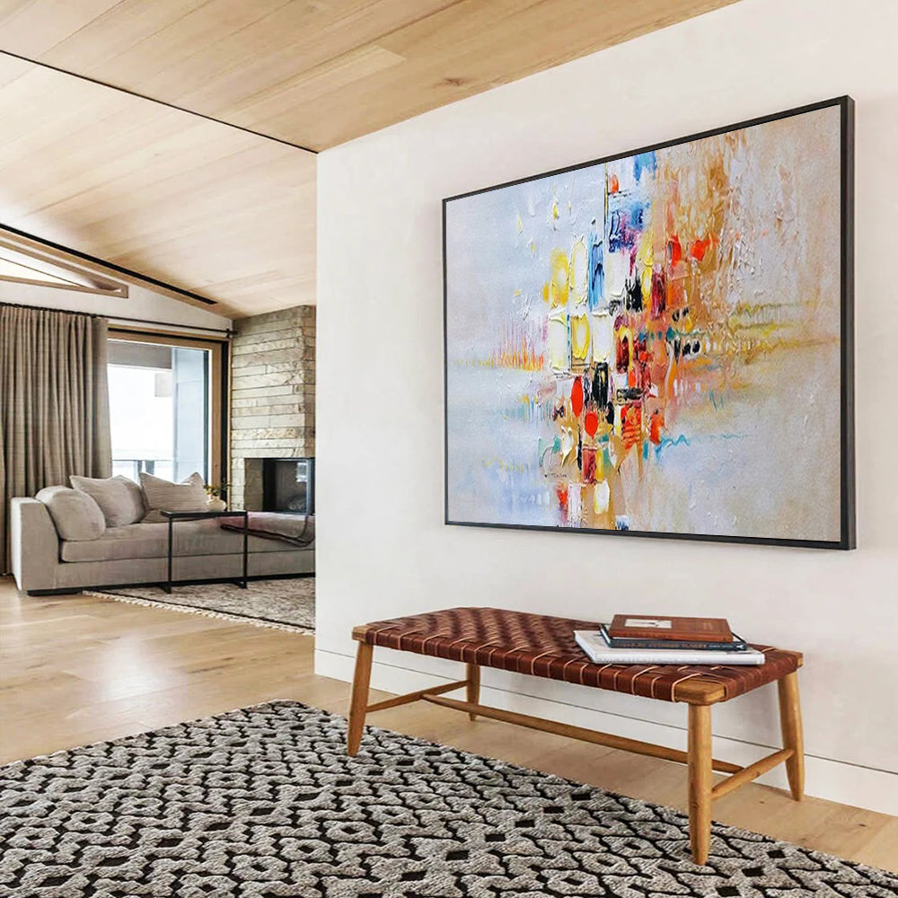 Colorful Abstract Cityscape - Vibrant Living Room or Office Art DLZ180