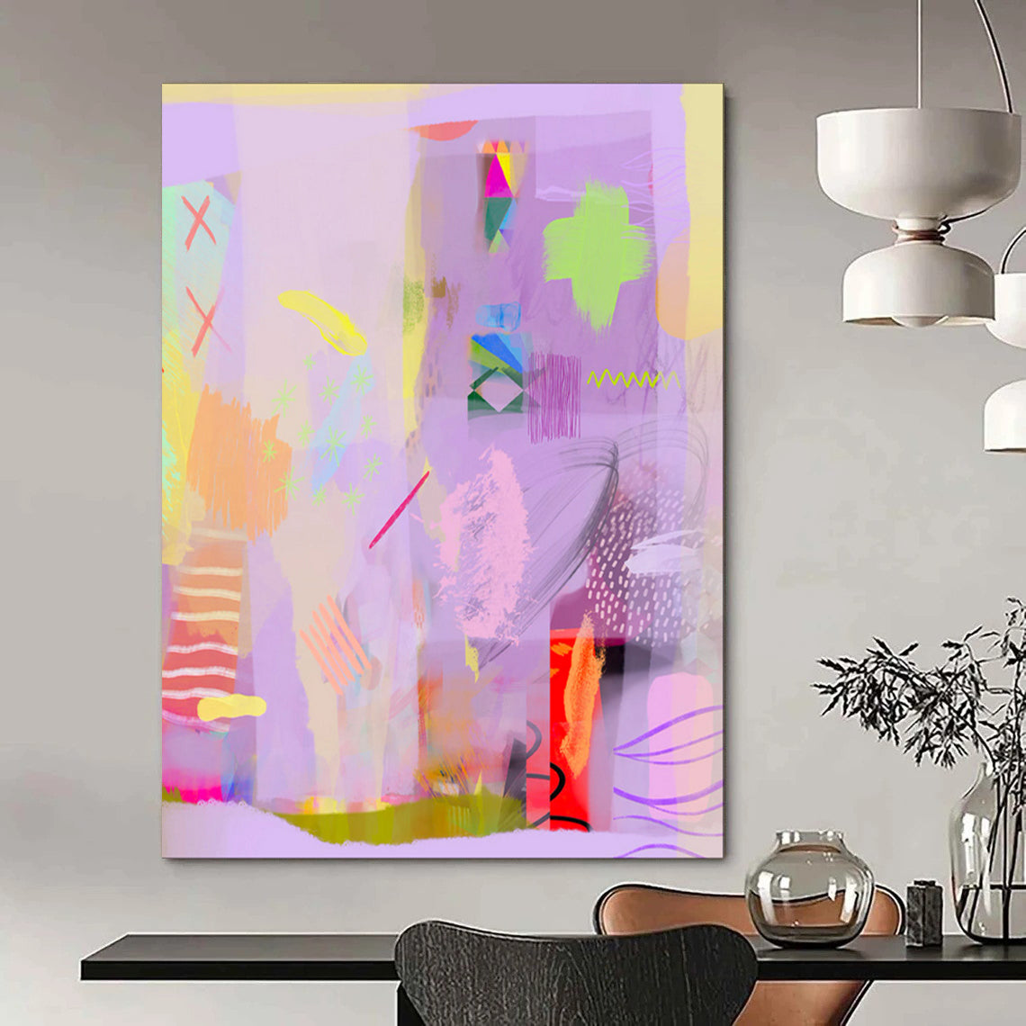 Hand-Painted Custom Abstract Canvas for Bedroom & Entryway LargeART1865