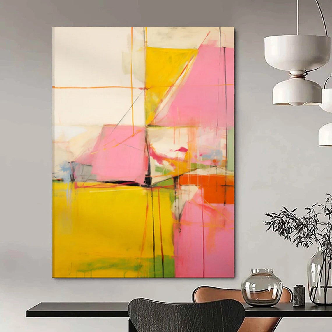 Hand-Painted Bespoke Abstract Canvas for Bedroom & Hotel LargeART1835