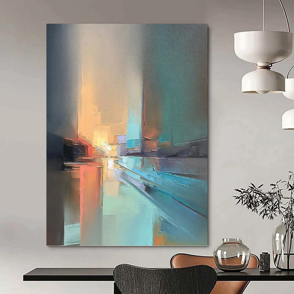 Gorgeous Hand - Painted Textured Canvas Abstract for Bar & Hotel Suite DKH1066