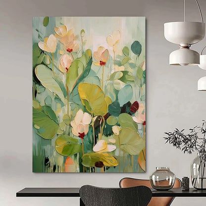 Hand-Painted Large Custom Abstract Art: Textured Details for Hotel & Hallway DTP319