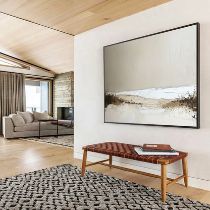 “Neutral Coastal Textures” - Beige, White, Brown, Abstract Seaside - Textured Acrylic Painting HB1496