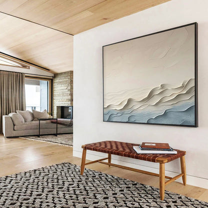 Textured Neutral Waves - Serene Living Room Art DLZ251