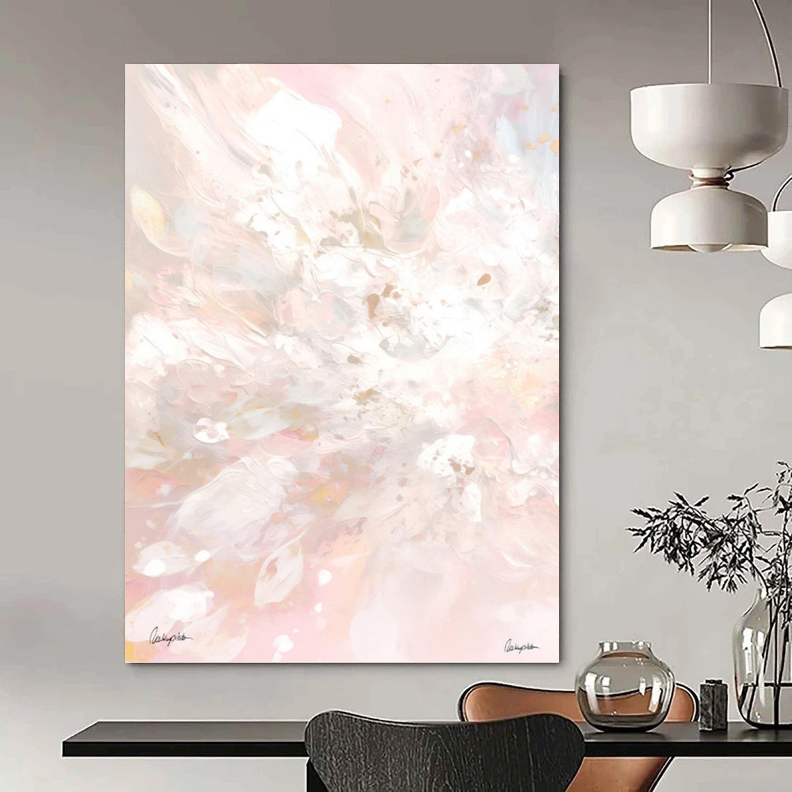 Alluring Custom - Painted Textured Canvas Abstract for Living Room & Office DKH1088