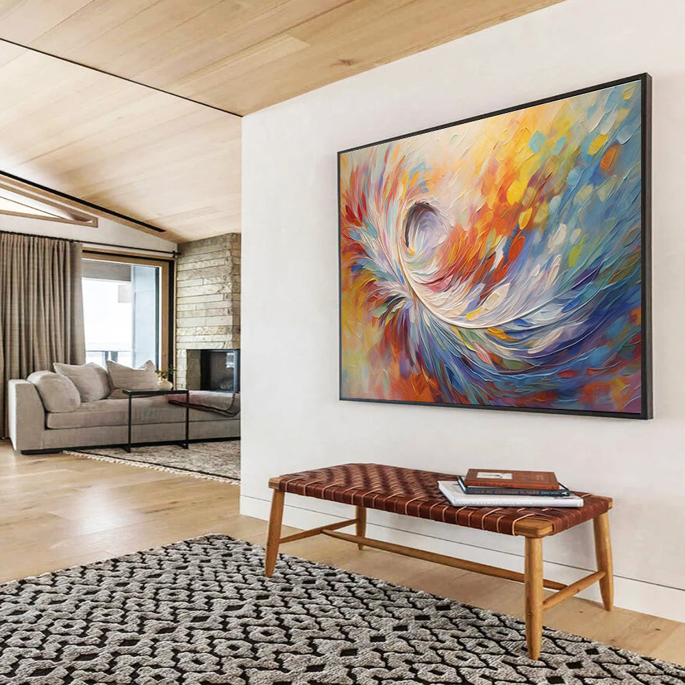 Exquisite Original Massive Textured Hand - Painted Abstract Wall Art for Aesthetic Perfection DKH870