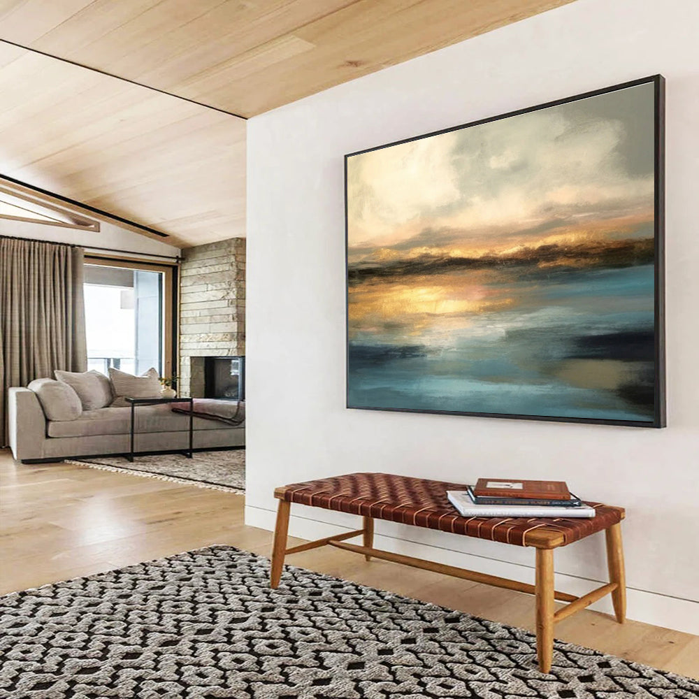 “Geo - Pulse” Oversized Abstract Art for Office & Dining Room DKH340