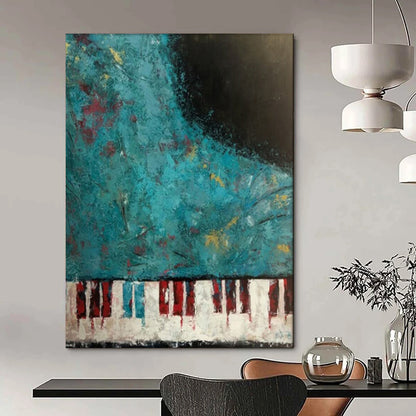 Edgy & Contemporary Hand-Painted Custom Abstract Painting for Bar & Entryway LargeART1998