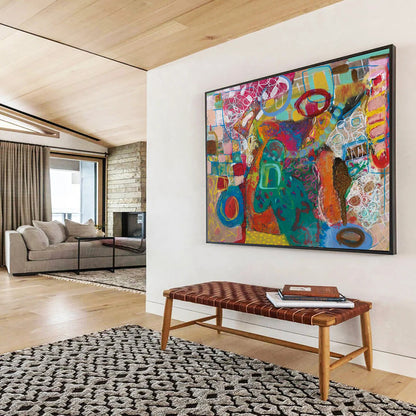 Bright Abstract Expressionism - Playful Living Room or Nursery Decor DLZ244