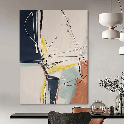 Extra - Large Hand - Painted Textured Custom Abstract Gemstone for Living Room and Hotel DTP037