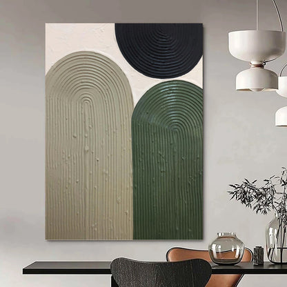 Designer - Curated Prestige: Hand - Rendered Textured Canvas Art for Hotel Suite & Living Room DKH1166