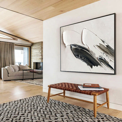 Modern Large Abstract Mural with Sleek Textured Layers for Office & Hallway DKH908