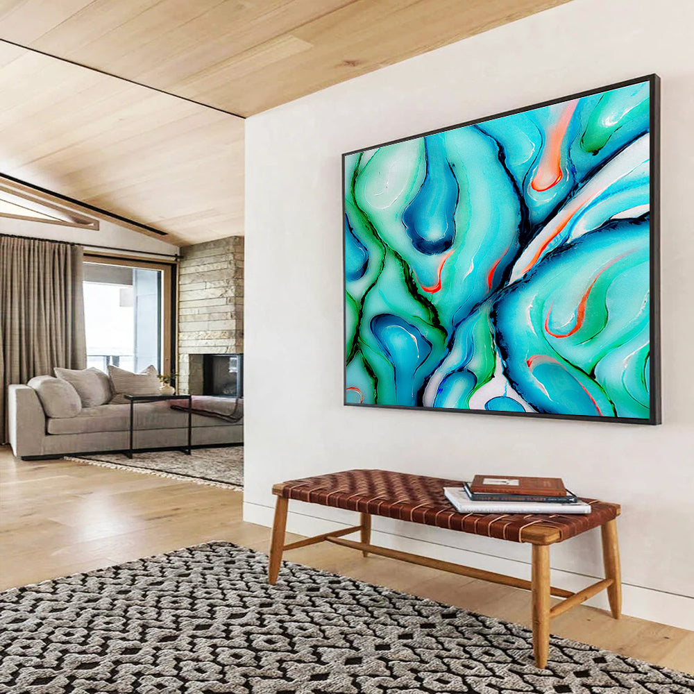 Glamorous Large Abstract Wall Art with Shimmering Textured Accents for Bar & Hotel Lobby DKH917