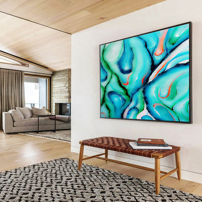 Glamorous Large Abstract Wall Art with Shimmering Textured Accents for Bar & Hotel Lobby DKH917