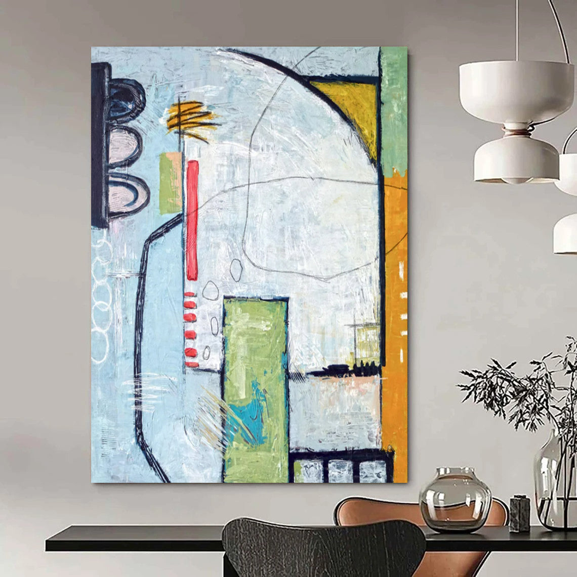 Stunning Oversized Hand-Painted Abstract Wall Art: Redefine Your Office & Entryway LargeART2374