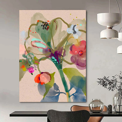 Large-Scale Hand-Painted Abstract Mural for Bedroom & Office LargeART1817
