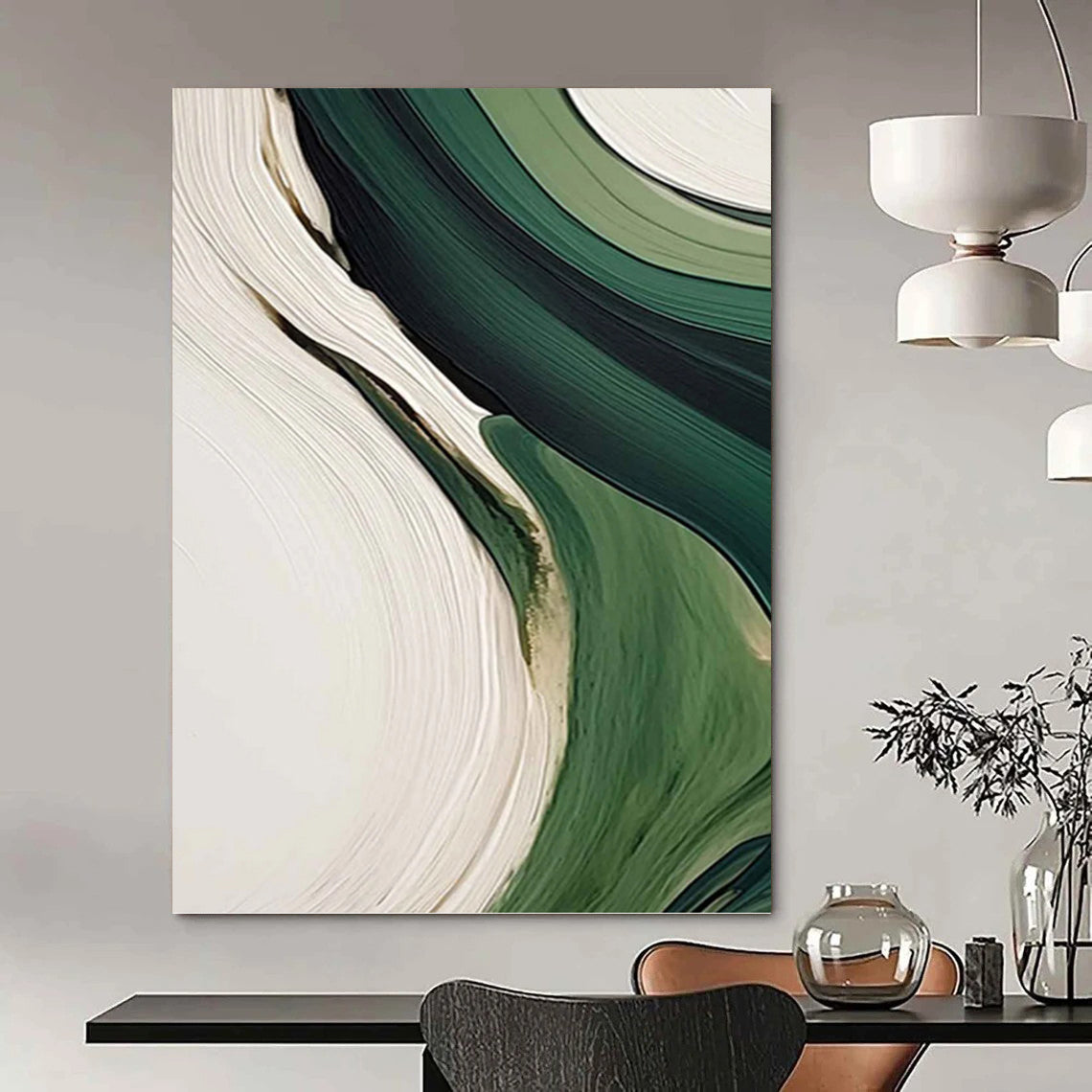 King - Sized Hand - Painted Custom Abstract Mural (with Lush Textures), for Arranging in Living Room and Hotel Lobby DKH1468