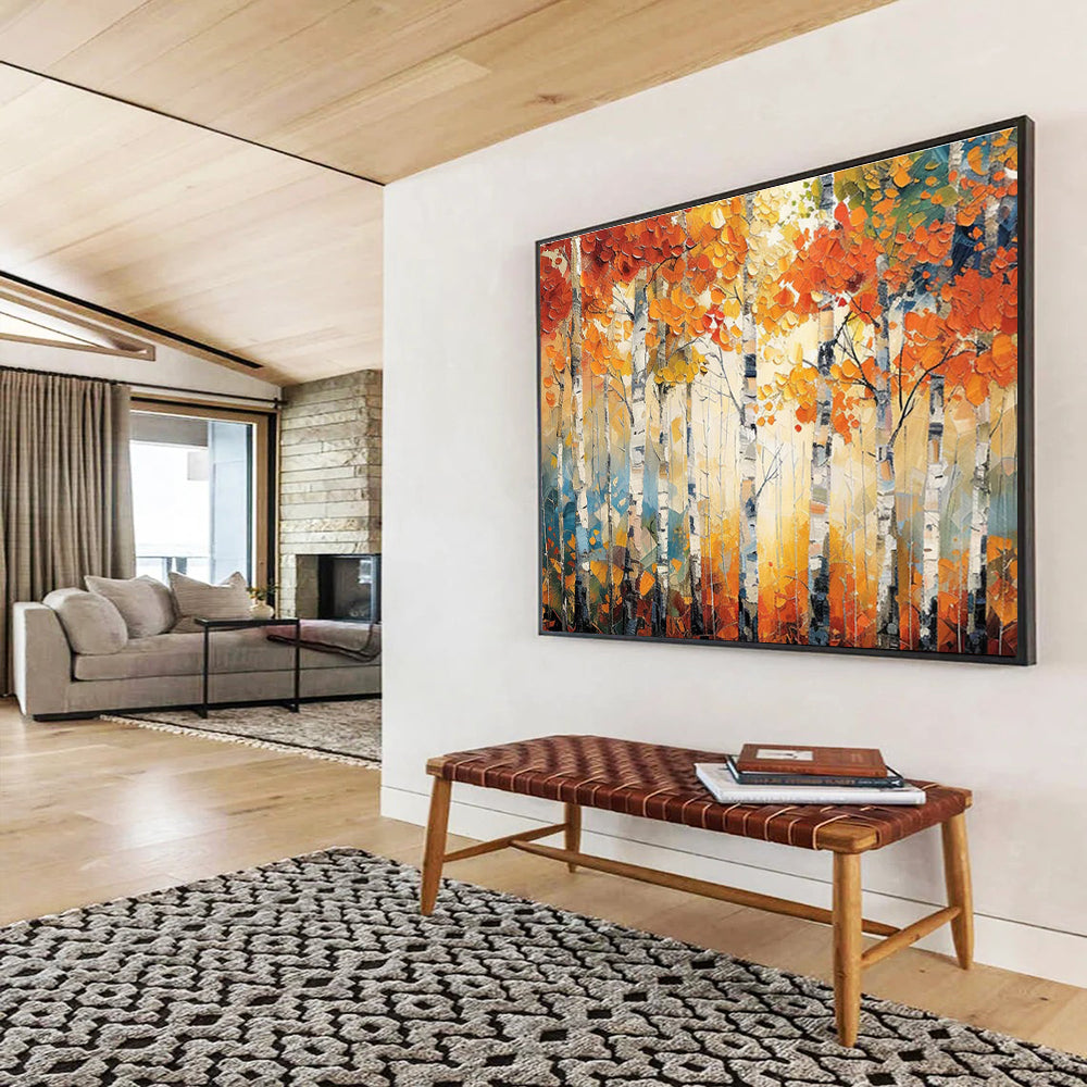 Elegant Original Hand - Crafted Textured Large Abstract Wall Mural for Graceful Touches DKH835