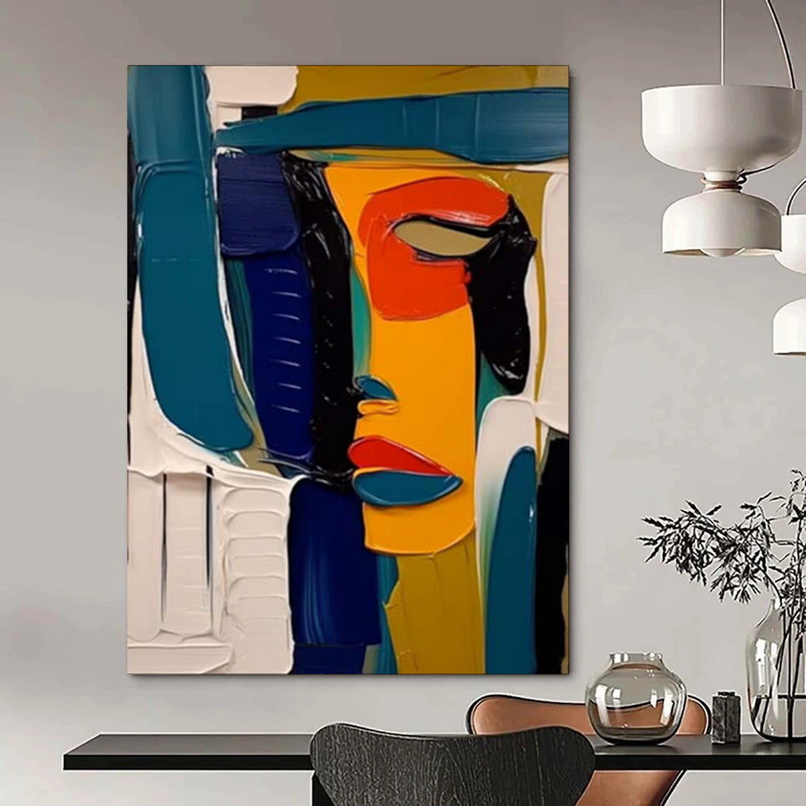 Large-Scale Custom Hand-Painted Abstract Art for Living Room & Hotel LargeART1907