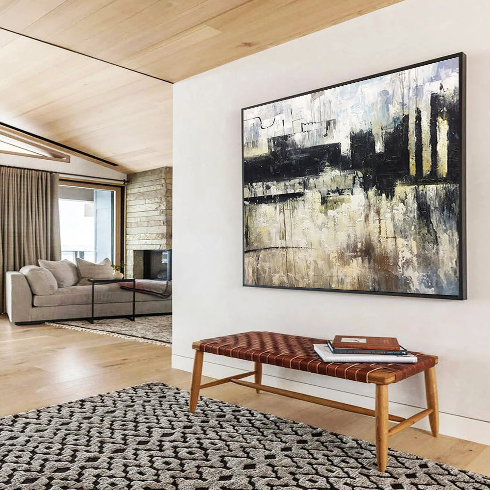 Massive Hand - Crafted Textured Abstract Canvas for Artistic Embellishment DKH717