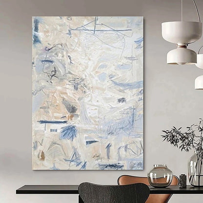 Fibrous Textures: Extended Custom Abstract Painting for Office and Dining Room DTP144