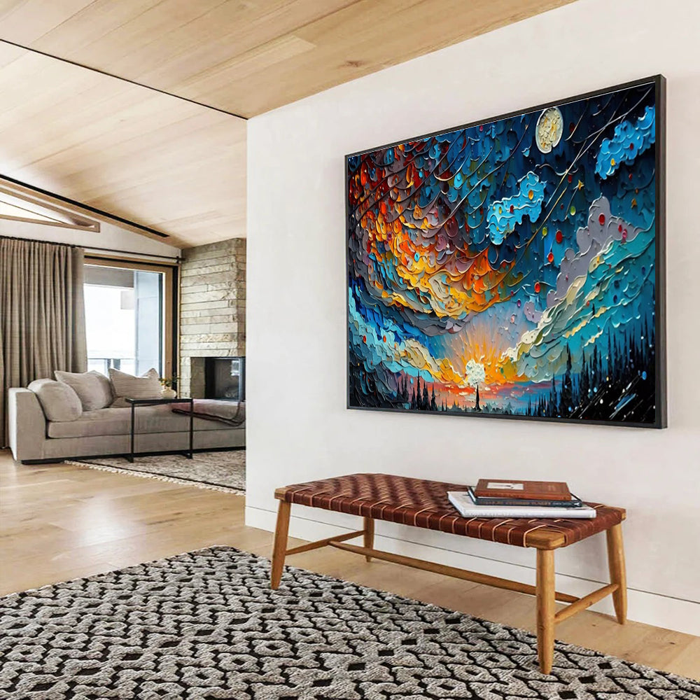 Dramatic Large Abstract Painting for Entryway & Living Room DKH878