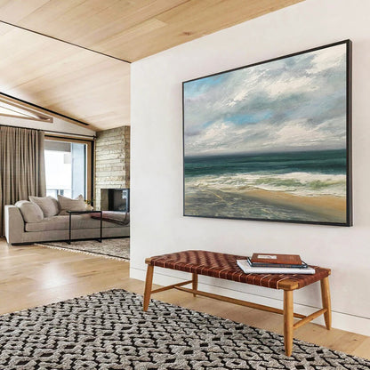 Serene Coastal Beach Scene - Relaxing Living Room Art DLZ021