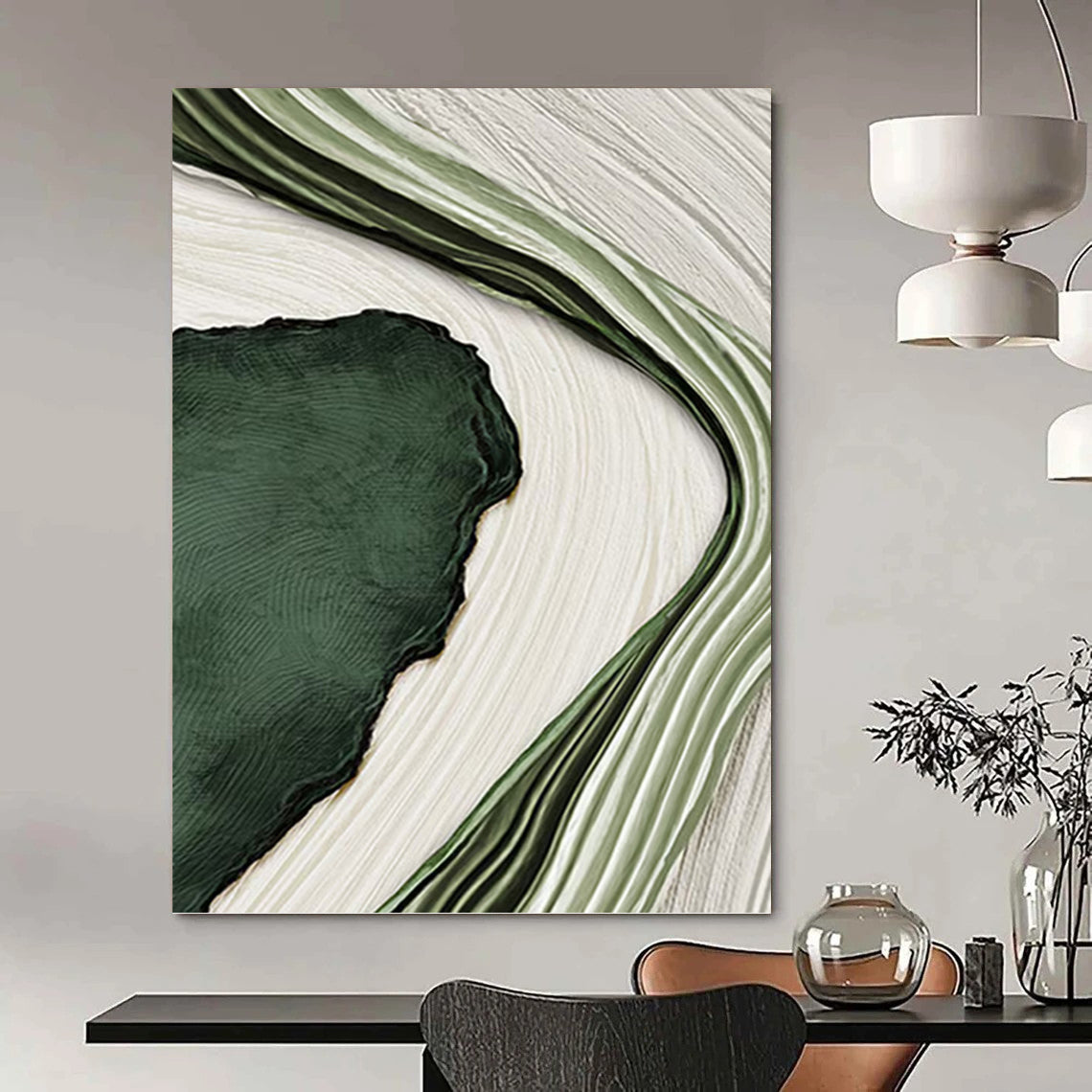 Monumental Hand - Painted Textured Custom Abstract Canvas, for Decorating Dining Room and Hotel DKH1473