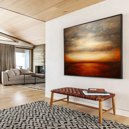 “Warm - Toned Sunset Sea” - Impressionist Landscape Painting HB0534