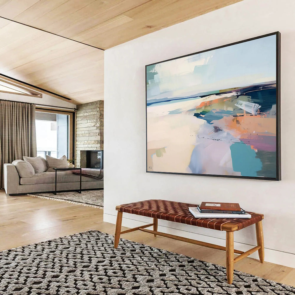 Oversized Hand-Painted Abstract Wall Art for Hotel & Entryway LargeART1539