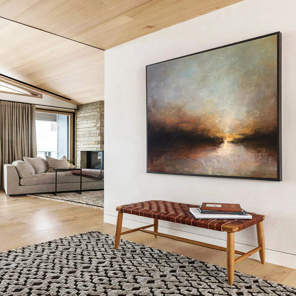 Large - Format Hand - Crafted Textured Abstract Wall Decor for Visual Attraction DKH774