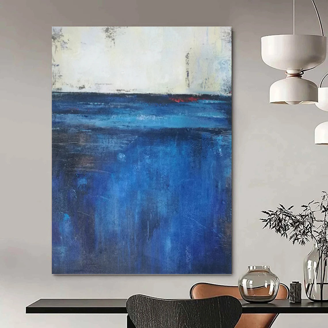 Monumental - Reach Vertical Hand - Painted Custom Abstract Saga (with Layered Textures) for Bedroom and Living Room DKH1567