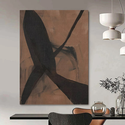 Designer - Driven Elegance: Hand - Painted Textured Canvas Art for Dining Room & Hotel Lobby DKH1156