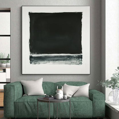 Black and White Textured Rectangle "Raw Simplicity" Painting On Canvas HB278