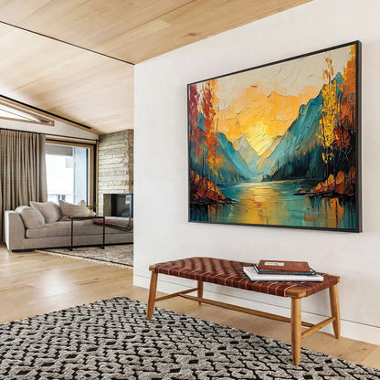 Charming Large Abstract Wall Art with Cozy Textured Patterns for Dining Room & Hotel Suite DKH907