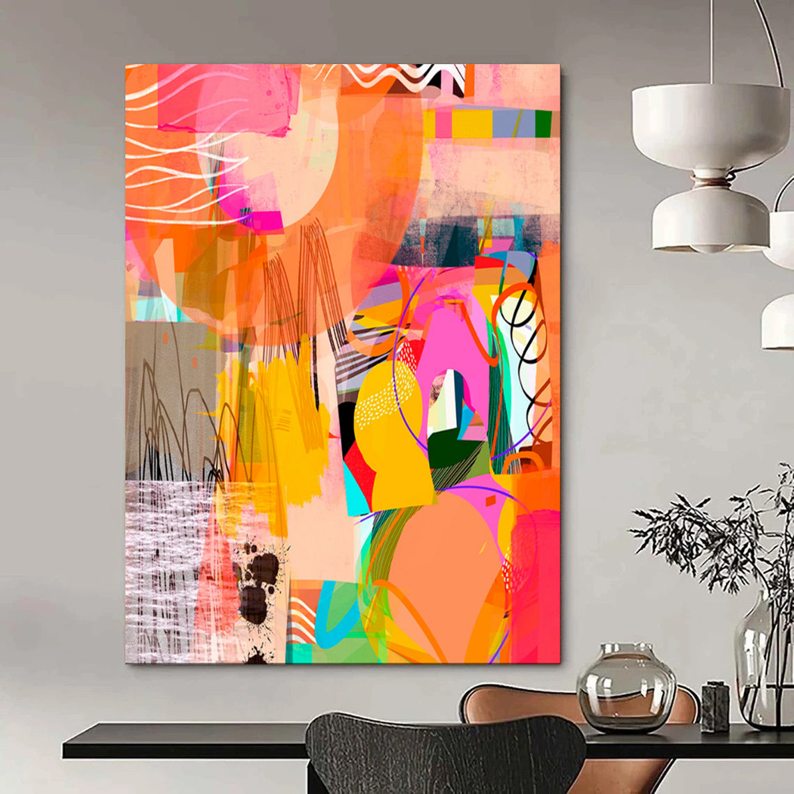 Custom Hand-Painted Abstract Art for Dining Room & Entryway LargeART1841