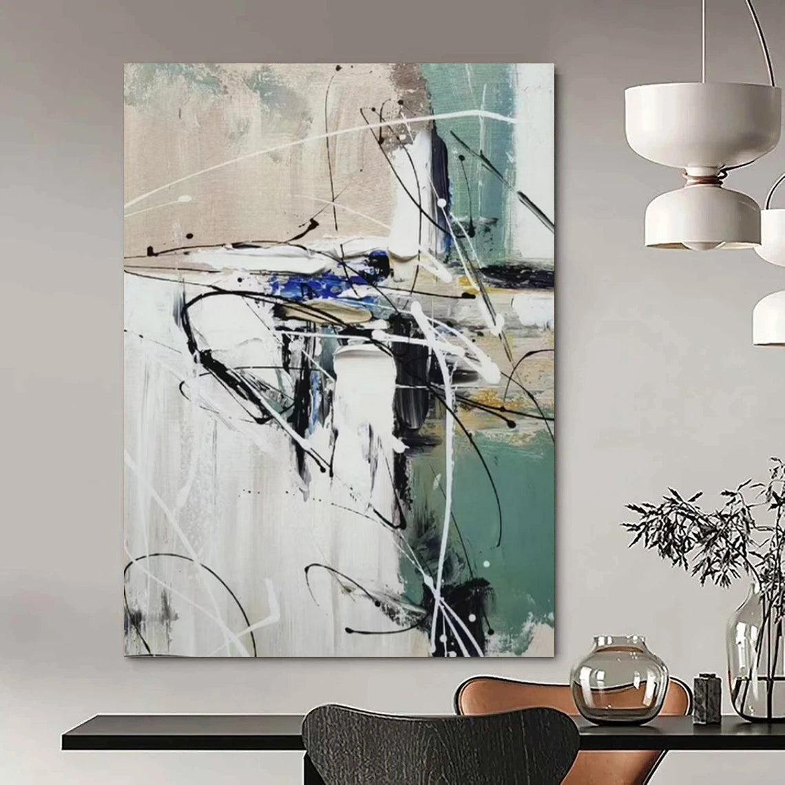 Grandiose Hand-Painted Abstract Art for Entryway & Hallway LargeART2297